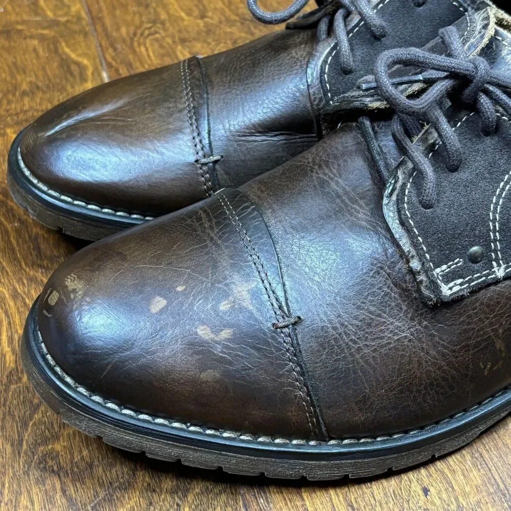Bed Stu Shoes‎ Mens Size 9.5 Brown Leather Suede Cap Toe Oxford Lace Up Casual